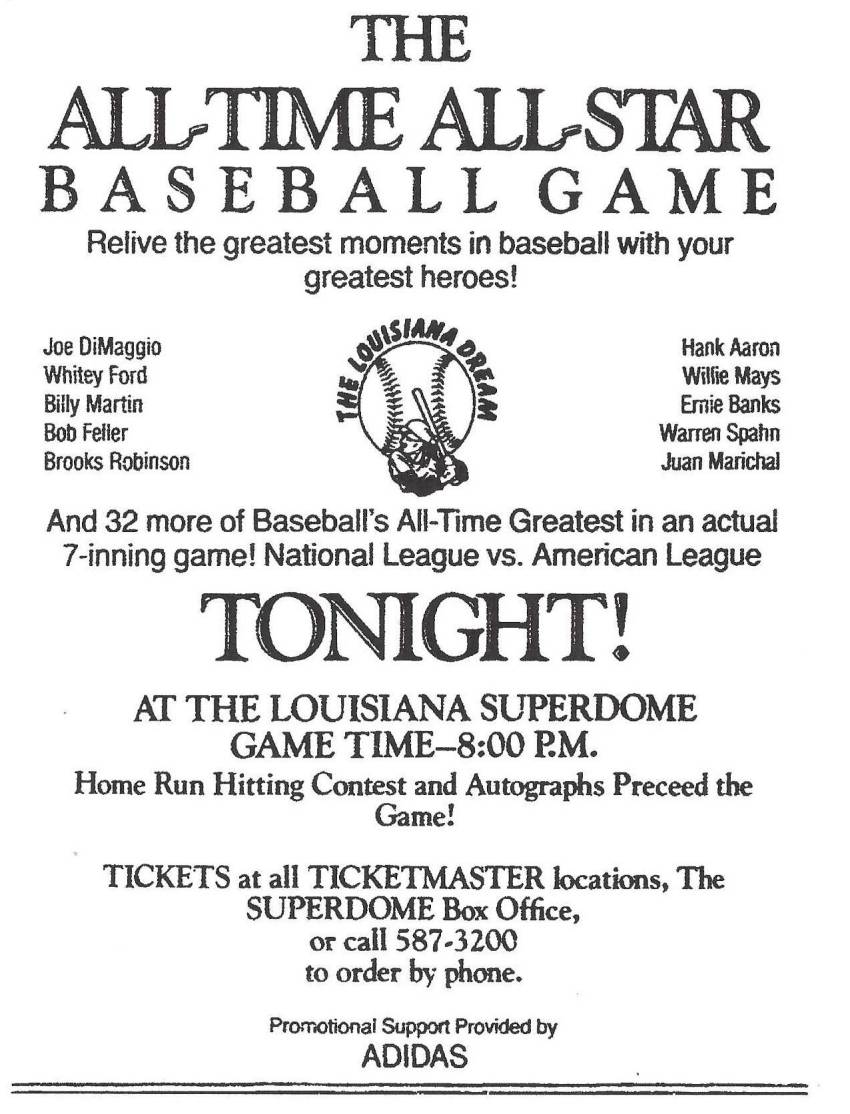 1984 All-Time All-Star Game Superdome ad